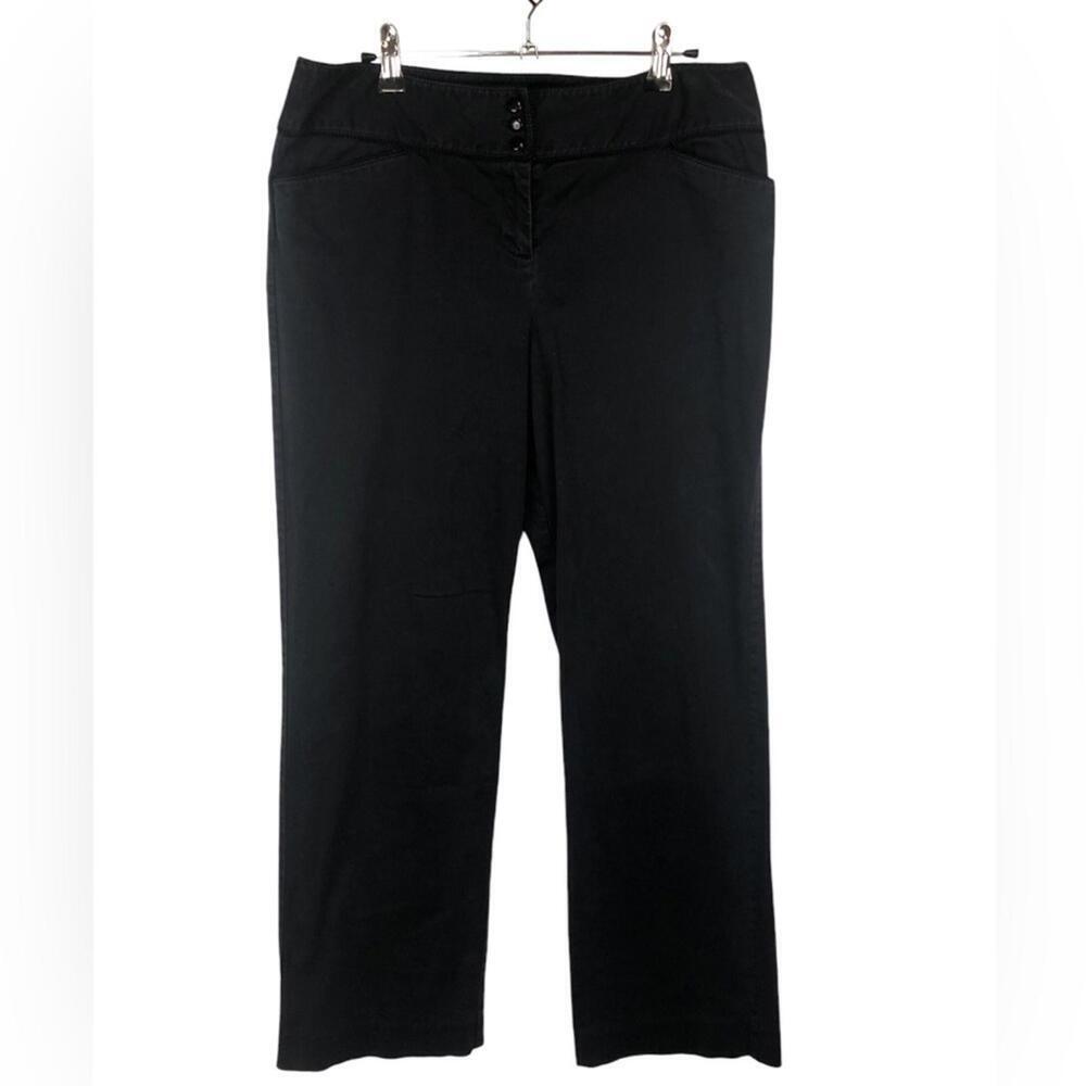 Ann Taylor Petites Navy Pant Three Button Trim